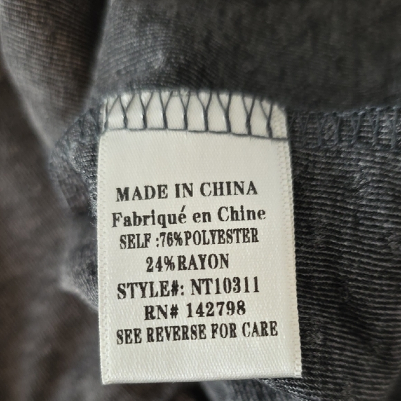 NWT Chic New In Medium Top Charcoal Women's Blouse - Picture 10 of 11